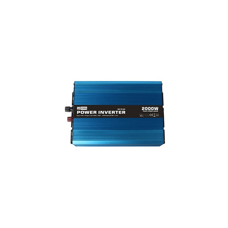 1 pcs - RS PRO Pure Sine Wave 2000W Power Inverter, 12V Input, 230V Output