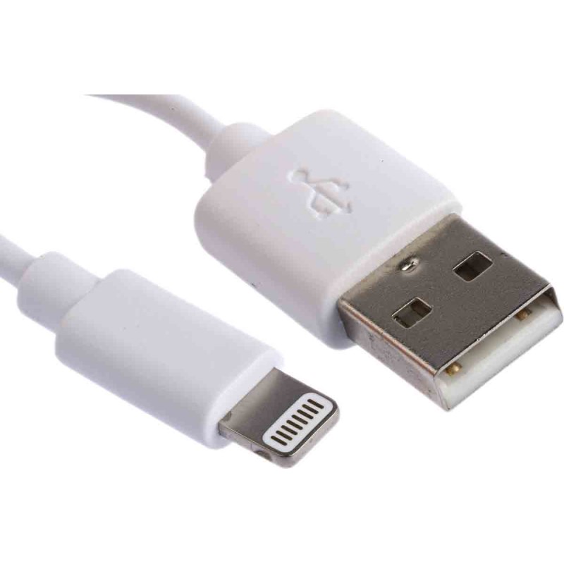 1 pcs - RS PRO USB 2.0 Cable, Male USB A to Male Lightning Cable, 2m