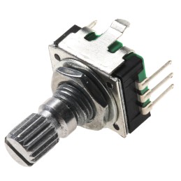1 pcs - Bourns 24 Pulse Incremental Mechanical Rotary Encoder with a 6 mm Knurl Shaft (Not Indexed), Through Hole