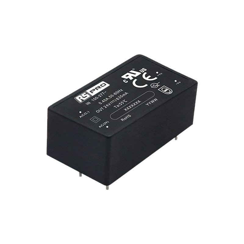 1 pcs - RS PRO Embedded Switch Mode Power Supply SMPS, 24V dc, 625mA, 15W, 85 - 305 V ac, 100 - 430 V dc Input