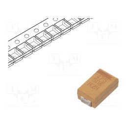 1 pcs x KEMET - T495D475M050ATE300 - Capacitor: tantalum, low ESR, 4.7uF, 50VDC, SMD, D, 2917, ±20%, 300mΩ