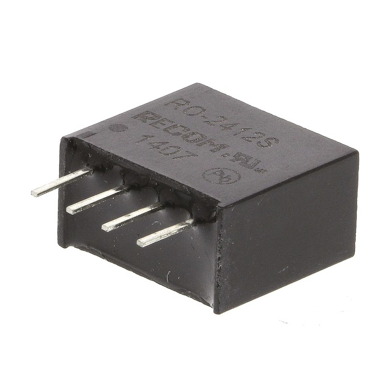 1 pcs - Recom RO DC-DC Converter, 12V dc/ 83mA Output, 21.6 - 26.4 V dc Input, 1W, Through Hole, +85°C Max Temp -40°C