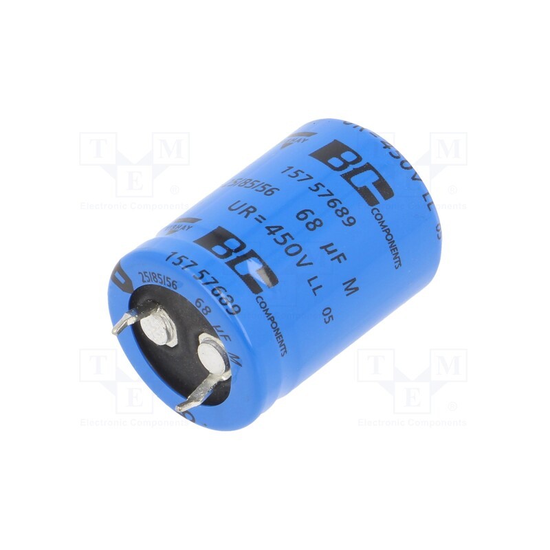 1 pcs x VISHAY - MAL215757689E3 - Capacitor: electrolytic, SNAP-IN, 68uF, 450VDC, Ø22x30mm, ±20%