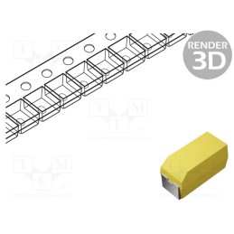 2 pcs x KEMET - T491A476K006AT - Capacitor: tantalum, 47uF, 6.3VDC, SMD, A, 1206, -55÷125°C, T491