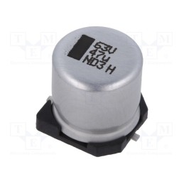 1 pcs x VISHAY - MAL214097801E3 - Capacitor: electrolytic, SMD, 47uF, 63VDC, 10x10x10mm, ±20%, 1500h