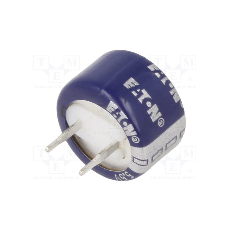 1 pcs x EATON ELECTRONICS - KW-5R5C224-R - Supercapacitor, THT, 220mF, 5.5VDC, -20÷80%, Body dim: Ø13.5x8.3mm