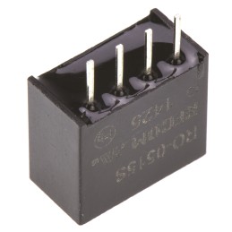 1 pcs - Recom RO DC-DC Converter, 15V dc/ 66mA Output, 4.5 - 5.5 V dc Input, 1W, Through Hole, +85°C Max Temp -40°C Min