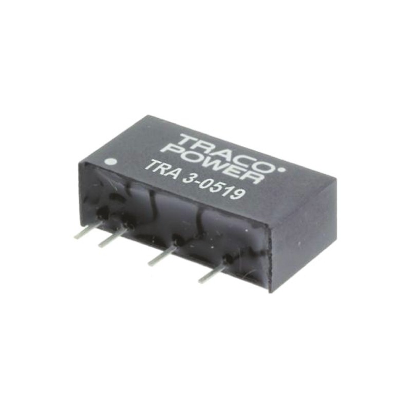 1 pcs - TRACOPOWER TRA 3 DC-DC Converter, 15V dc/ 200mA Output, 4.5 - 5.5 V dc Input, 3W, Through Hole, +85°C Max Temp