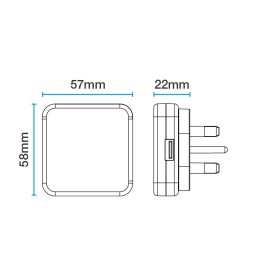 1 pcs - Masterplug 10.5W Plug-In AC/DC Adapter 5V dc Output, 2.1A Output