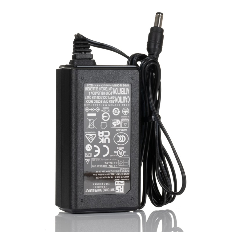 1 pcs - RS PRO 30W Plug-In AC/DC Adapter 12V dc Output, 0 - 2.5A Output