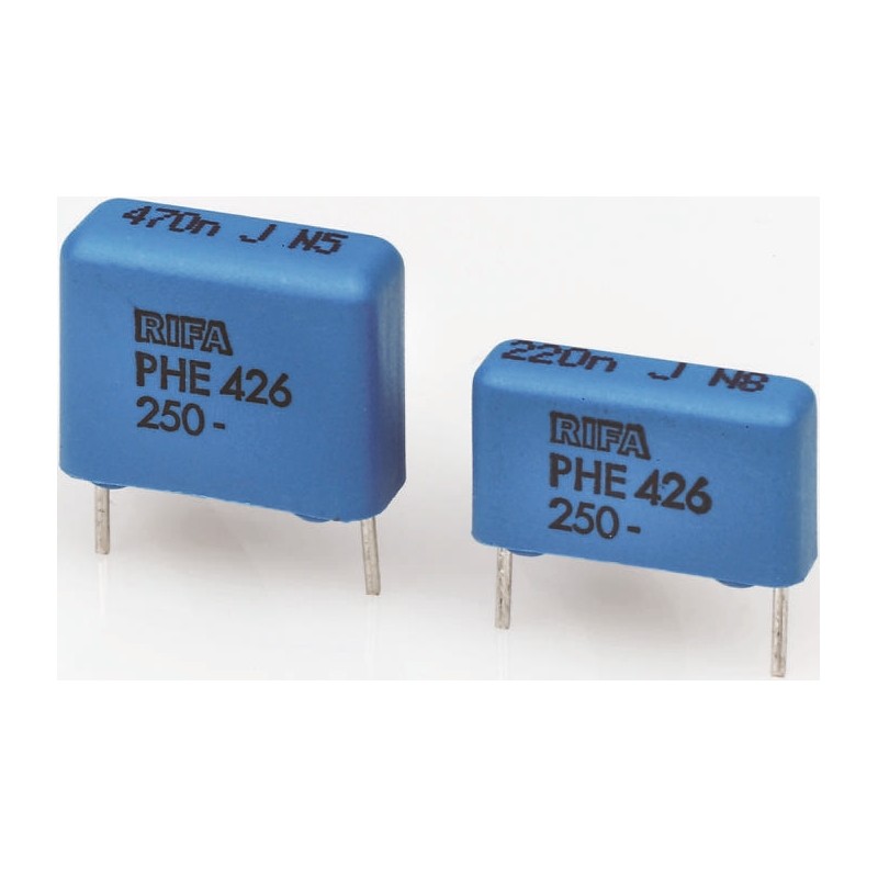 100 pcs - KEMET PHE426 Metallised Polypropylene Film Capacitor, 200 V ac, 400 V dc, ±5%, 2.2μF, Through Hole