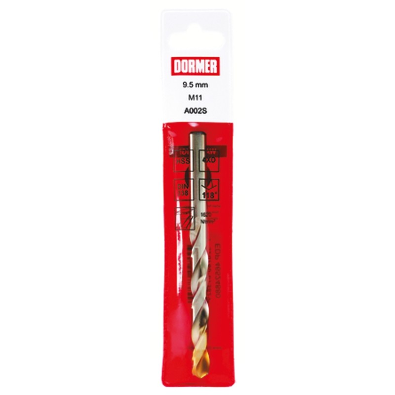 2 pcs - Dormer A002S Series HSS-TiN Twist Drill Bit, 2.5mm Diameter, 57 mm Overall