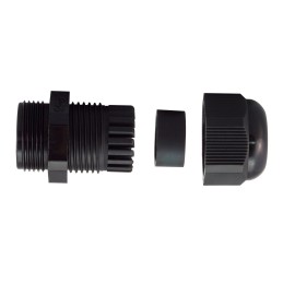 1 Bag of 5 - RS PRO Black Nylon Cable Gland, PG7 Thread, 3mm Min, 6.5mm Max, IP68