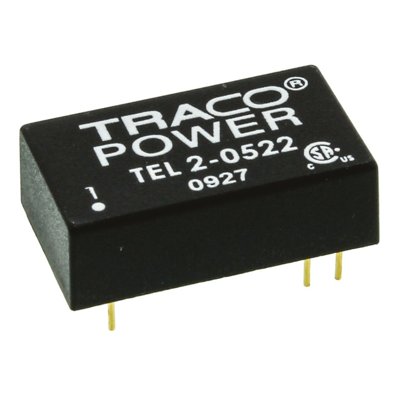 1 pcs - TRACOPOWER TEL 2 DC-DC Converter, ±12V dc/ ±85mA Output, 4.5 - 9 V dc Input, 2W, Through Hole, +75°C Max Temp