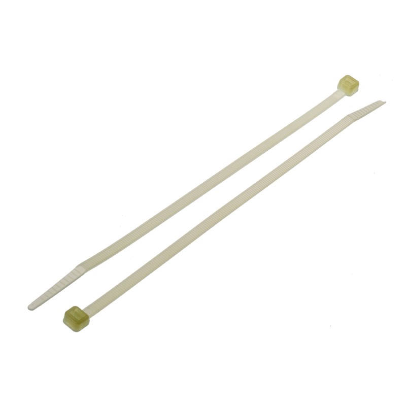 1 Bag of 100 - RS PRO Cable Tie, Heat Stabilised, 203mm x 4.6 mm, Natural Nylon, Pk-100