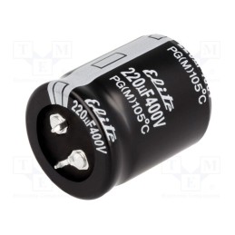 1 pcs x Elite - PG2G221MND3035 - Capacitor: electrolytic, SNAP-IN, 220uF, 400VDC, Ø30x35mm, ±20%
