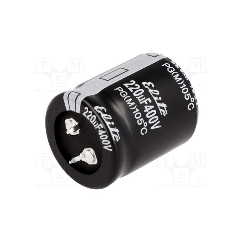 1 pcs x Elite - PG2G221MND3035 - Capacitor: electrolytic, SNAP-IN, 220uF, 400VDC, Ø30x35mm, ±20%
