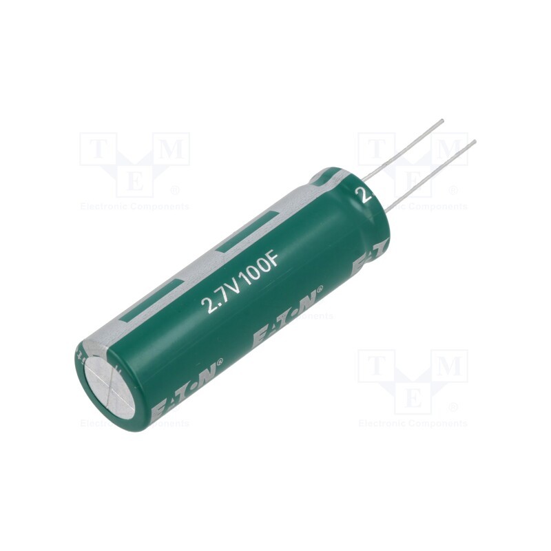 1 pcs x EATON ELECTRONICS - HV1860-2R7107-R - Supercapacitor, THT, 100F, 2.7VDC, -10÷30%, Body dim: Ø18x60.5mm