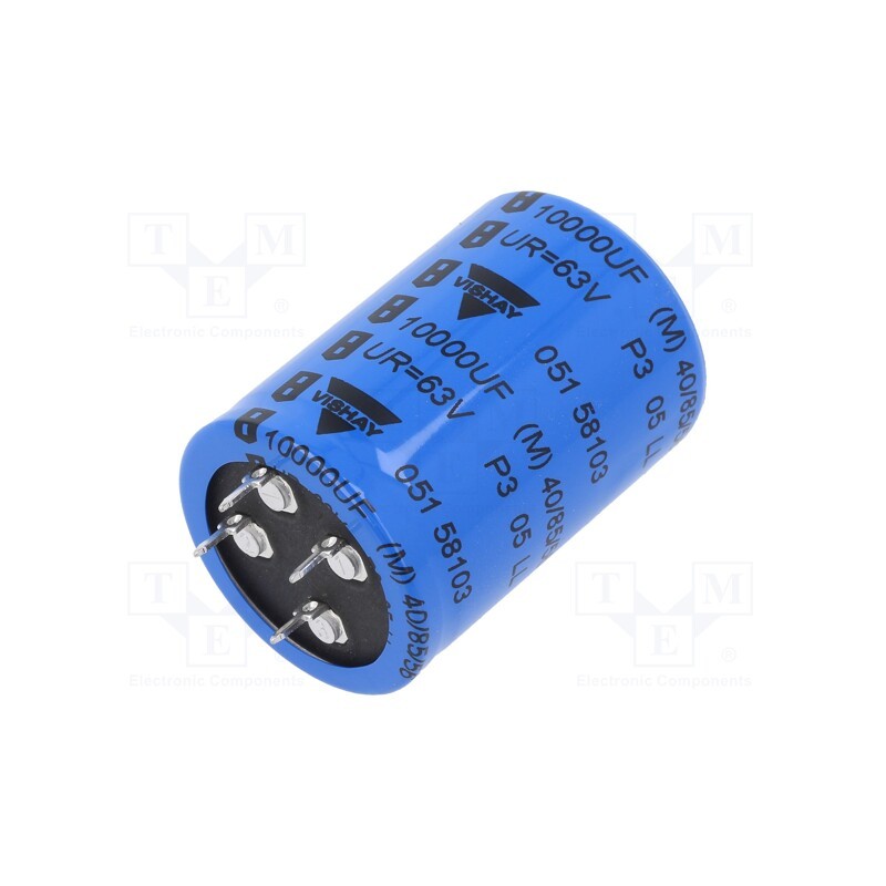1 pcs x VISHAY - MAL205158103E3 - Capacitor: electrolytic, SNAP-IN, 10mF, 63VDC, Ø35x50mm, ±20%