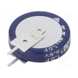 1 pcs x EATON ELECTRONICS - KR-5R5V105-R - Supercapacitor, THT, 1F, 5.5VDC, -20÷80%, Ø19x19.7mm, 30Ω, -25÷70°C