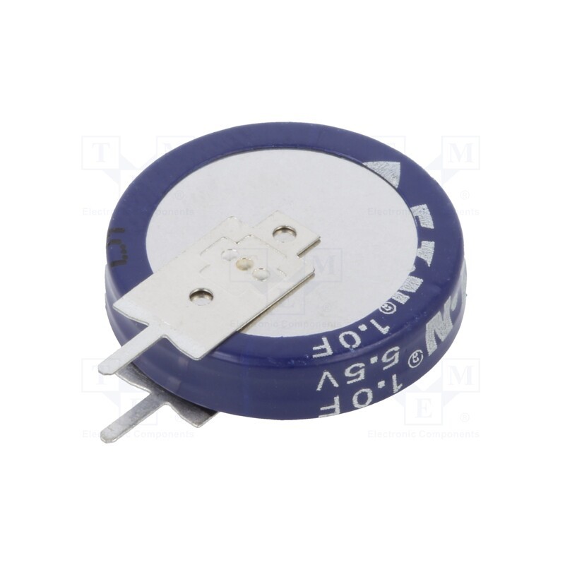 1 pcs x EATON ELECTRONICS - KR-5R5V105-R - Supercapacitor, THT, 1F, 5.5VDC, -20÷80%, Ø19x19.7mm, 30Ω, -25÷70°C