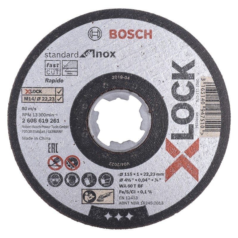 25 pcs - Bosch X-LOCK Cutting Disc, 115mm x 1mm Thick, 25 in pack