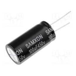 1 pcs x SAMXON - EKM107M2WL35RRSHP - Capacitor: electrolytic, THT, 100uF, 450VDC, Ø18x35mm, Pitch: 7.5mm