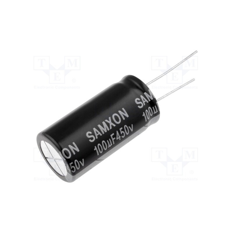 1 pcs x SAMXON - EKM107M2WL35RRSHP - Capacitor: electrolytic, THT, 100uF, 450VDC, Ø18x35mm, Pitch: 7.5mm