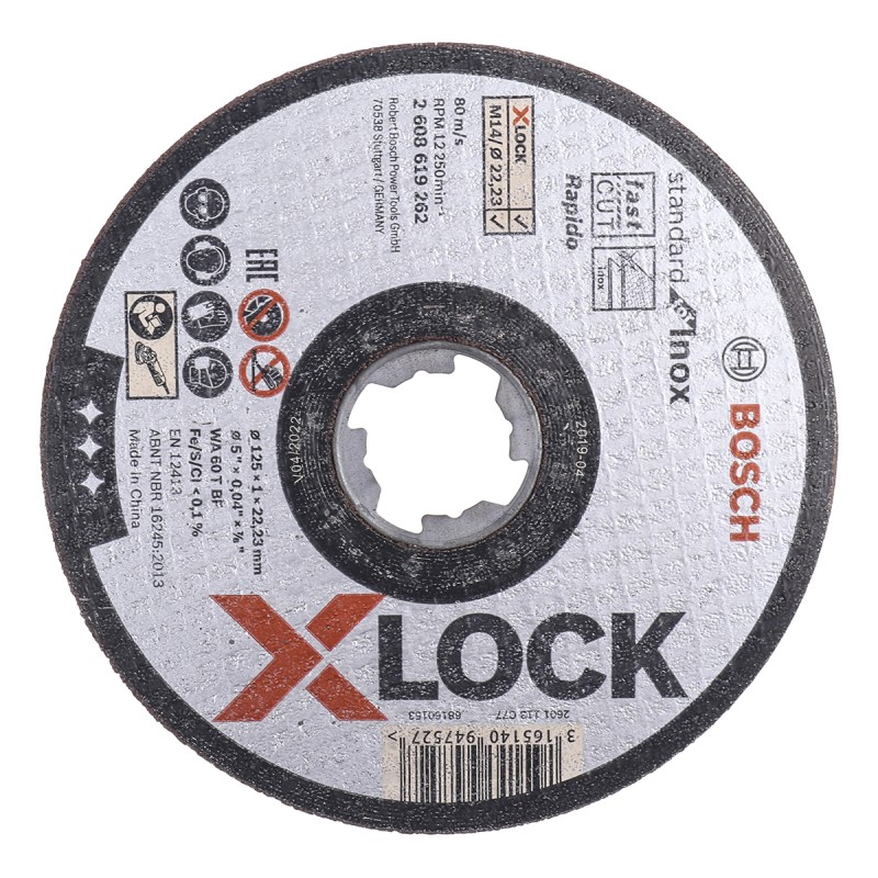 25 pcs - Bosch X-LOCK Cutting Disc, 125mm x 1mm Thick, 25 in pack