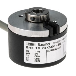 1 pcs - Baumer BHK Series Optical Incremental Encoder, 500 ppr, HTL/Push Pull Signal, Hollow Type, 6mm Shaft