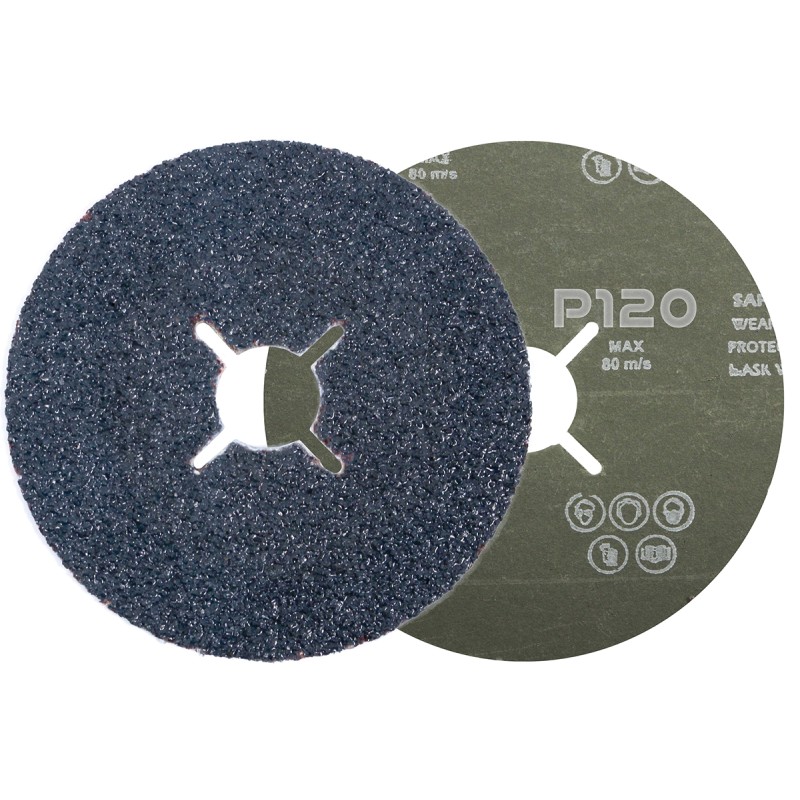 25 pcs - RS PRO Ceramic, 115mm, P120 Grit, 25 in pack