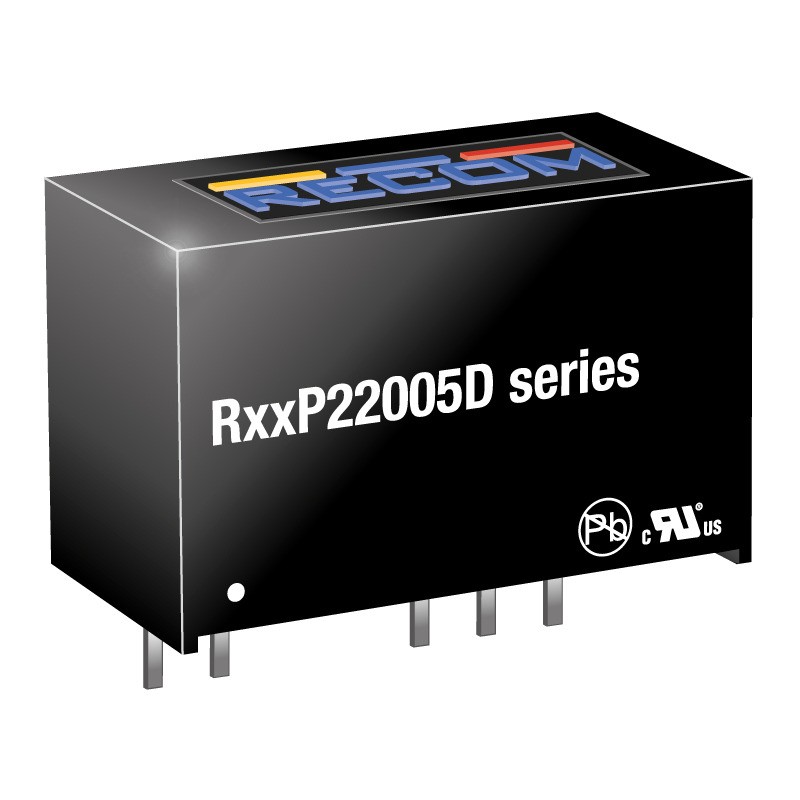 1 pcs - Recom R12P DC-DC Converter, -5V dc/ -200mA Output, 10.8 - 13.2 V dc Input, 2W, Through Hole, +95°C Max Temp