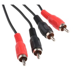 1 pcs - RS PRO Male RCA x 2 to Male RCA x 2 Aux Cable, Black, 2m
