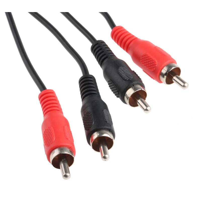 1 pcs - RS PRO Male RCA x 2 to Male RCA x 2 Aux Cable, Black, 2m