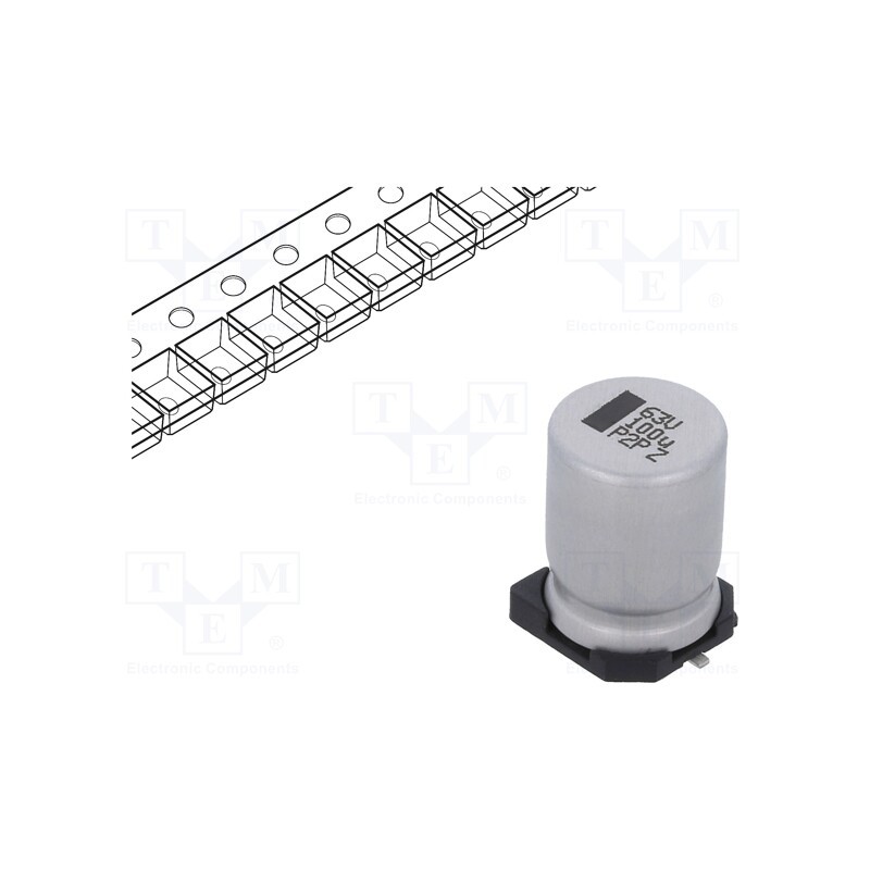 1 pcs x VISHAY - MAL215097803E3 - Capacitor: electrolytic, SMD, 100uF, 63VDC, 10x10x14mm, ±20%, 5000h