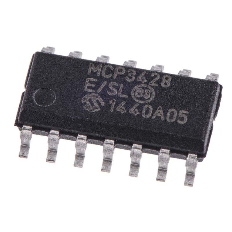 1 pcs - Microchip, Quad 16-bit- ADC 0.015ksps, 14-Pin SOIC