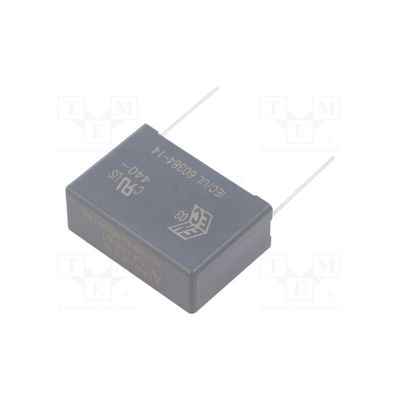 1 pcs x KEMET - R474W410050A1KV057 - Capacitor: polypropylene, 1uF, 41.5x28.5x16mm, THT, ±10%, 37.5mm