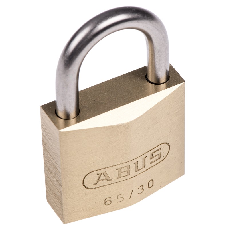 1 pcs - ABUS Key Weatherproof Brass Weatherproof Padlock, 5mm Shackle, 30mm Body