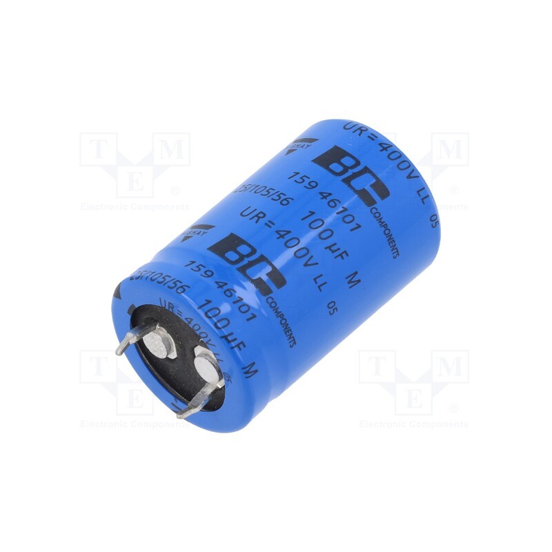1 pcs x VISHAY - MAL215946101E3 - Capacitor: electrolytic, SNAP-IN, 100uF, 400VDC, Ø22x35mm, ±20%