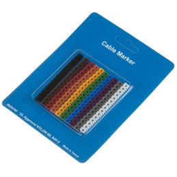 1 Bag of 150 - RS PRO Clip On Cable Markers, Black, Blue, Brown, Green, Grey, Orange, Red, Violet, White, Yellow, Pre-printed '0