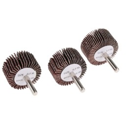 3 pcs - RS PRO Aluminium Oxide Flap Wheel, 40mm Diameter, P40, P80, P120 Grit