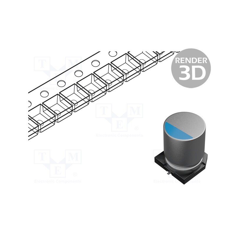 1 pcs x NICHICON - PCJ0J182MCL1GS - Capacitor: polymer, low ESR, 1800uF, 6.3VDC, ESR: 11mΩ, PCJ, SMD