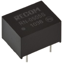 1 pcs - Recom RN DC-DC Converter, 12V dc/ 100mA Output, 21.6 - 26.4 V dc Input, 1.25W, Through Hole, +85°C Max Temp