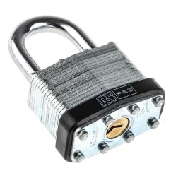 1 pcs - RS PRO Key Weatherproof Steel Padlock, 7mm Shackle, 40mm Body
