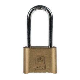 1 pcs - RS PRO Combination Weatherproof Brass, Steel Padlock, 7mm Shackle, 53mm Body