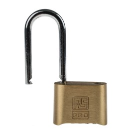 1 pcs - RS PRO Combination Weatherproof Brass, Steel Padlock, 7mm Shackle, 53mm Body