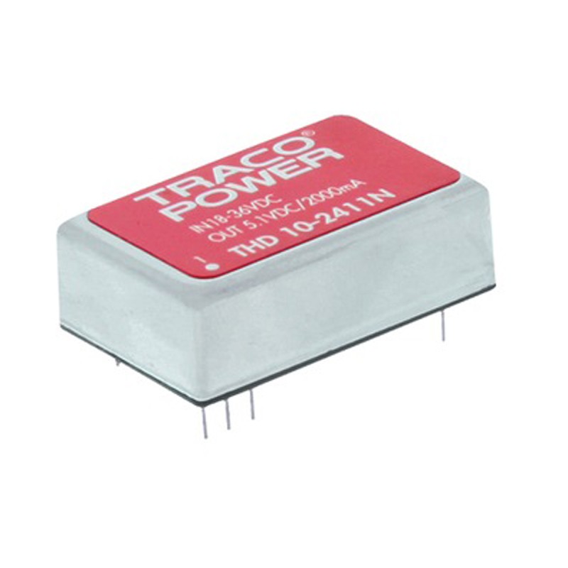 1 pcs - TRACOPOWER THD 10N DC-DC Converter, 12V dc/ 833mA Output, 9 - 18 V dc Input, 10W, Through Hole, +85°C Max Temp