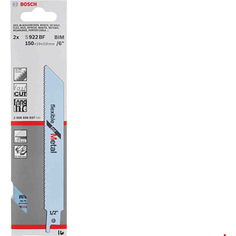 5 pcs - Bosch, 18 Teeth Per Inch Reciprocating Saw Blade