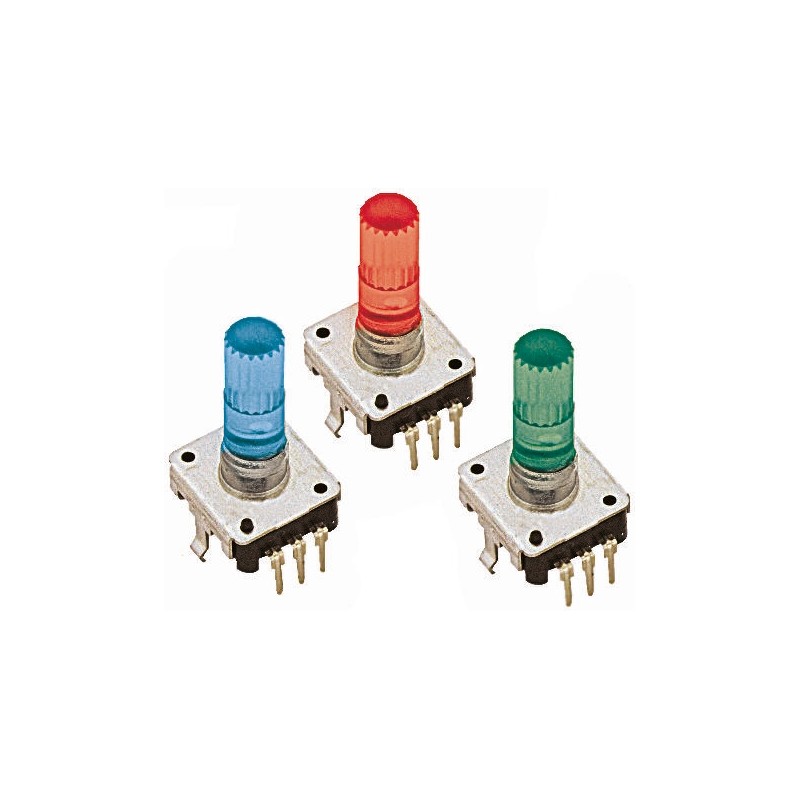 1 pcs - TE Connectivity 24 Pulse Incremental Mechanical Rotary Encoder with a 6.8 mm Knurl Shaft (Not Indexed), Through Hole