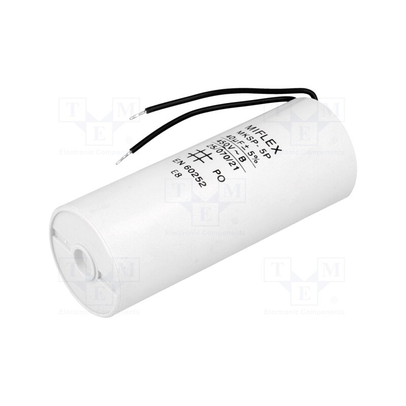 1 pcs x MIFLEX - I150V640K-G1 - Capacitor: motors, run, 40uF, 450V, Ø45x114mm, -25÷70°C, ±10%, 7